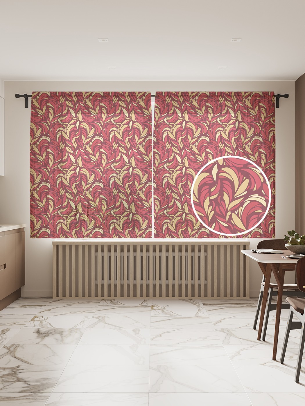 

Фототюль JoyArty "Перья жар-птицы", 145x180 см (2 полотна со шторной лентой + 50 крючков), Перья жар-птицы