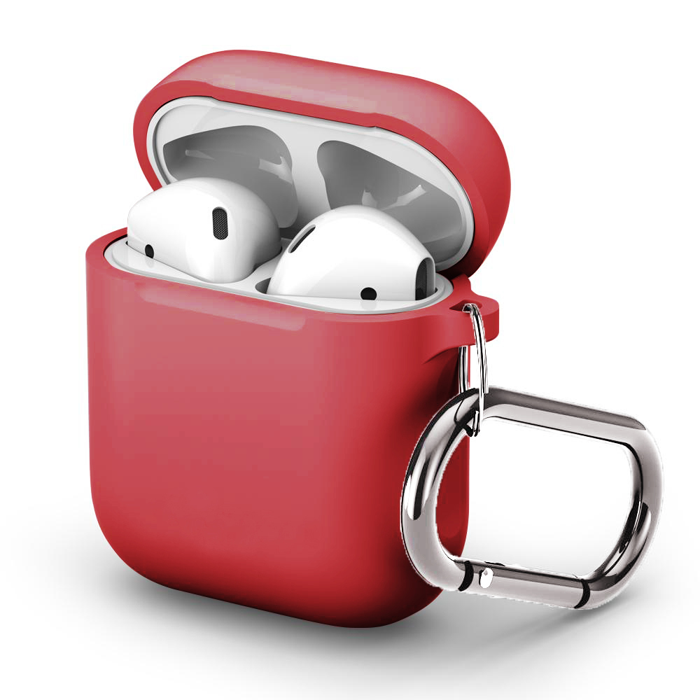 

Чехол Protective Case для AirPods силиконовый с карабином (бордовый)