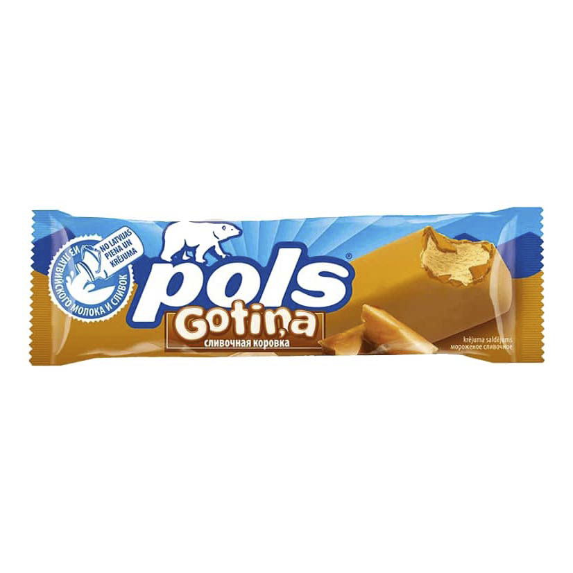 

Мороженое пломбир Pols со вкусом карамели бзмж 75 г