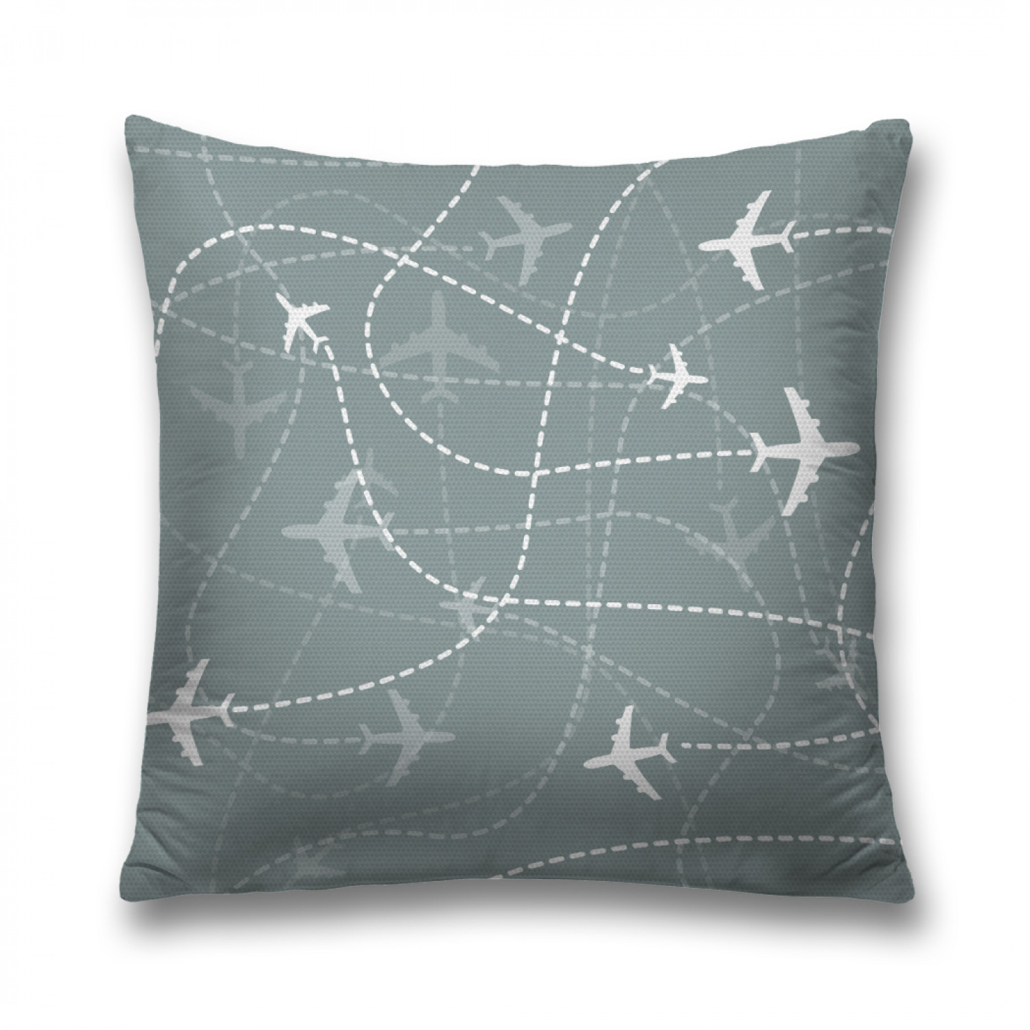

Наволочка декоративная JoyArty "Путь самолетов" на молнии, 45x45 см, Серый, Путь самолетов
