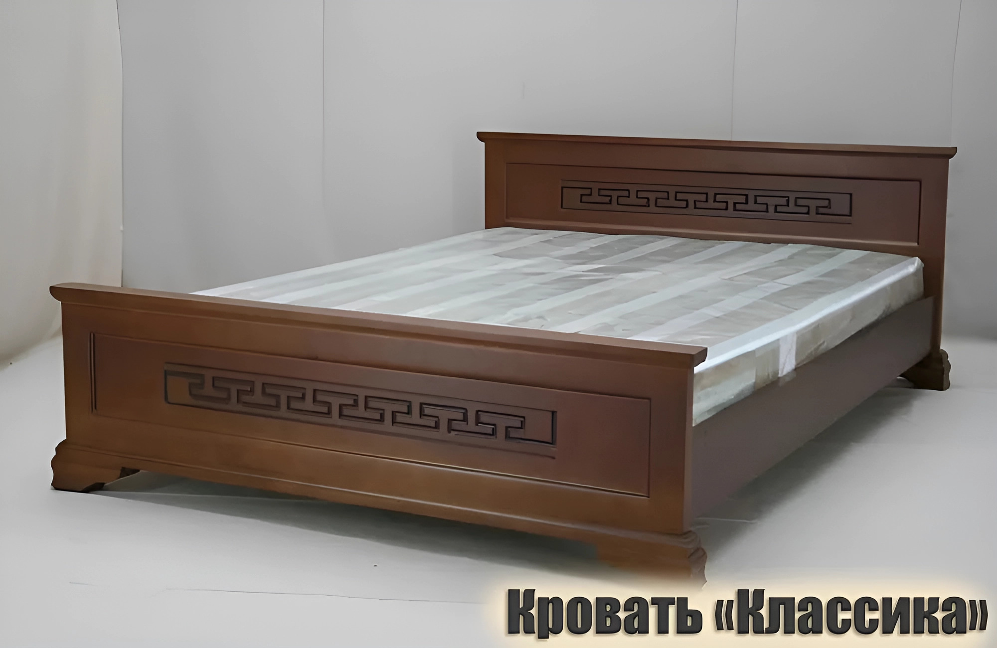 

Кровать из массива сосны QualisMebel "Классика" 140х190, Классический Орех 3, Коричневый, Классика