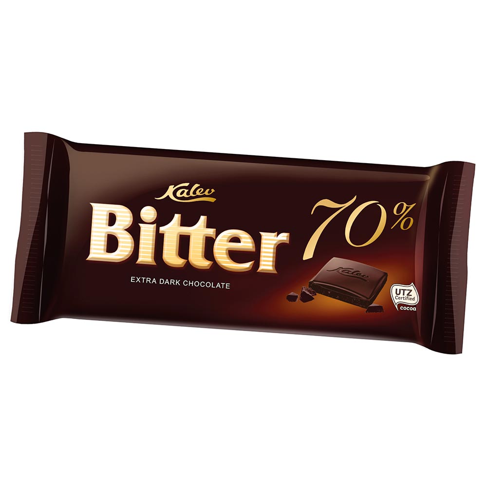 

Шоколад экстра темный Kalev Bitter с содержанием какао 70% 100 г