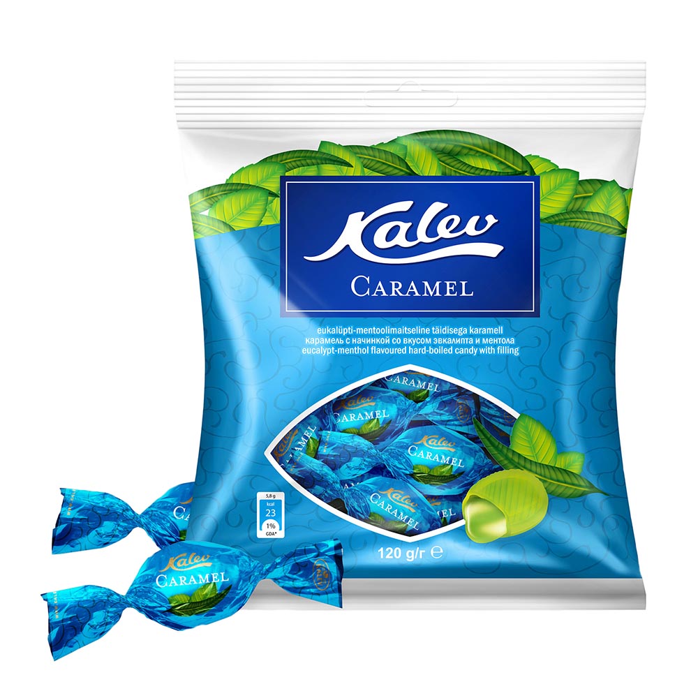 

Карамель Kalev Caramel с начинкой эвкалипт-ментол 120 г