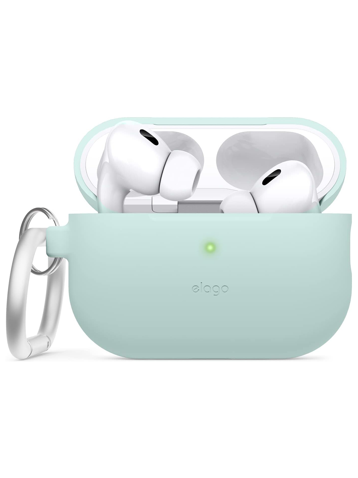 Чехол Elago для AirPods Pro 2 с карабином Mint Silicone Hang case зеленый