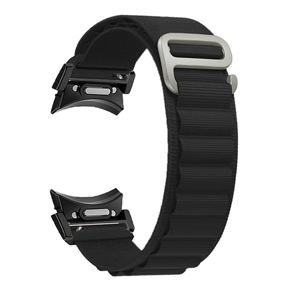

Ремешок нейлоновый Пианел для samsung, galaxy watch 4 44mm, Black, Черный