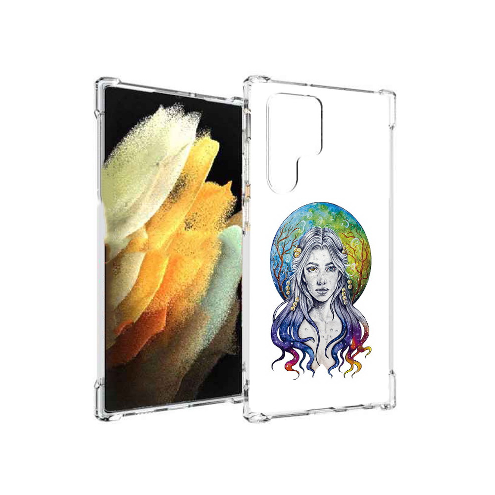 

Чехол MyPads Tocco для Samsung Galaxy S22 Ultra девушка с красивыми волосами, Прозрачный, Tocco