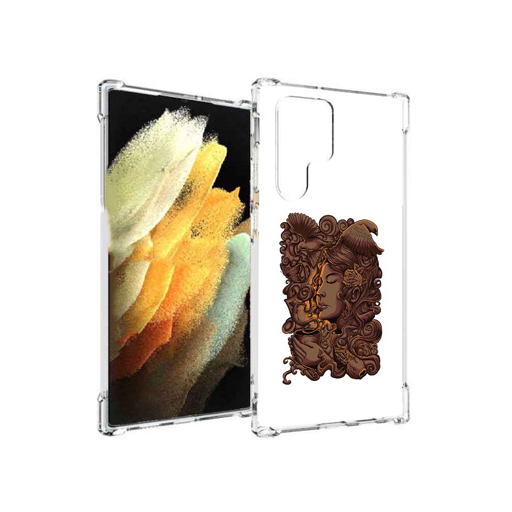 

Чехол MyPads Tocco для Samsung Galaxy S22 Ultra девушка с длинными волосами абстракция, Прозрачный, Tocco