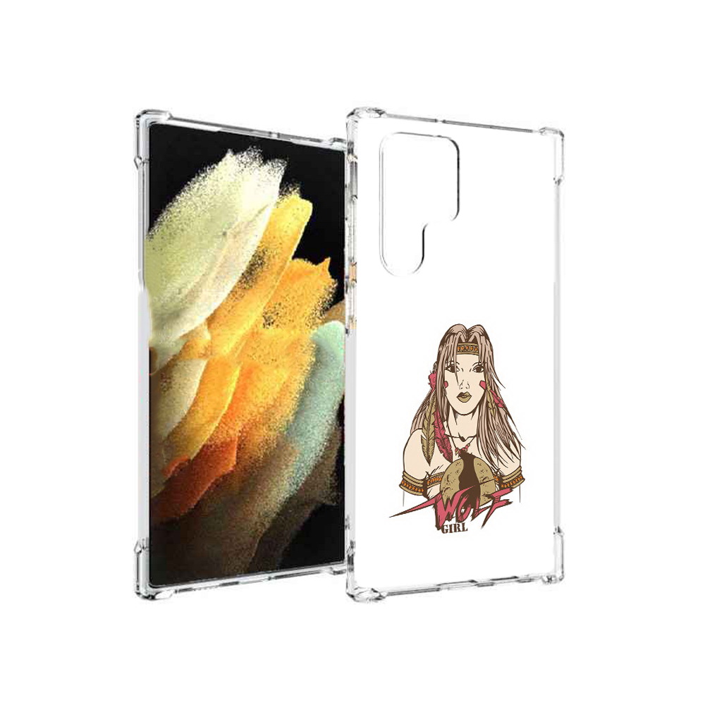 

Чехол MyPads Tocco для Samsung Galaxy S22 Ultra девушка волк (PT172602.555.306), Прозрачный, Tocco