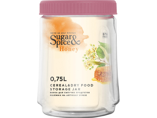 фото Банка для сыпучих продуктов sugar&spice honey 0,75л брусника plastic centre