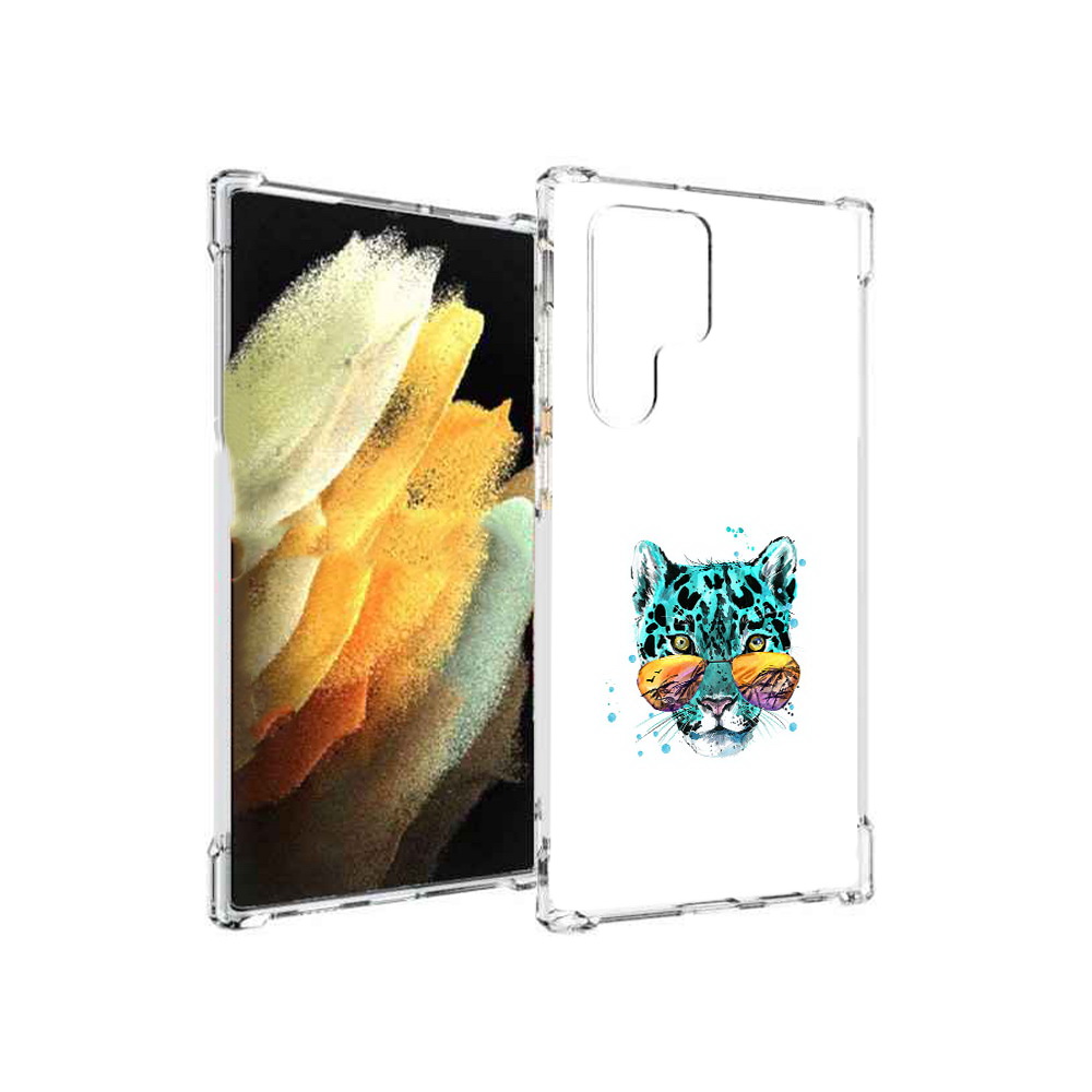 

Чехол MyPads Tocco для Samsung Galaxy S22 Ultra голубой лео (PT172602.555.294), Прозрачный, Tocco