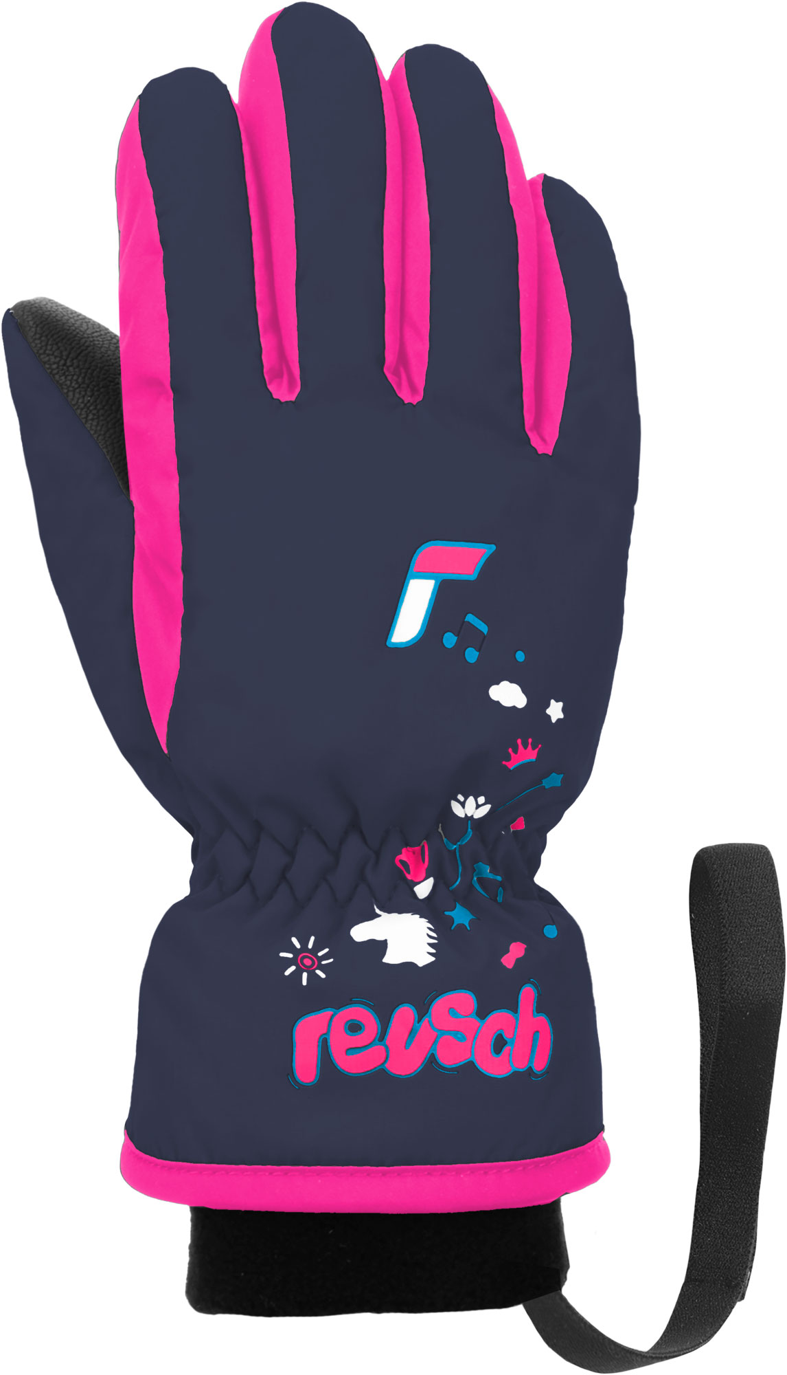 Перчатки детские Reusch Kids, Dress Blue/Knockout Pink, 14 перчатки reusch 18 19 kids pink glo