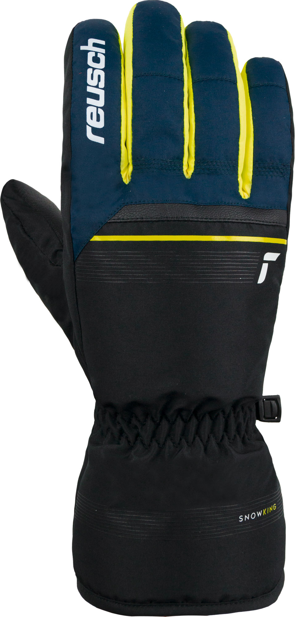 Перчатки Горнолыжные Reusch Snow King Black/Dress Blue/Safety Yellow (Inch (Дюйм):10,5)