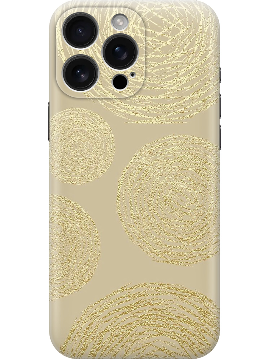 

Силиконовый чехол на Apple iPhone 16 Pro Max с принтом "Золотые круги", Прозрачный;золотистый, 785198331