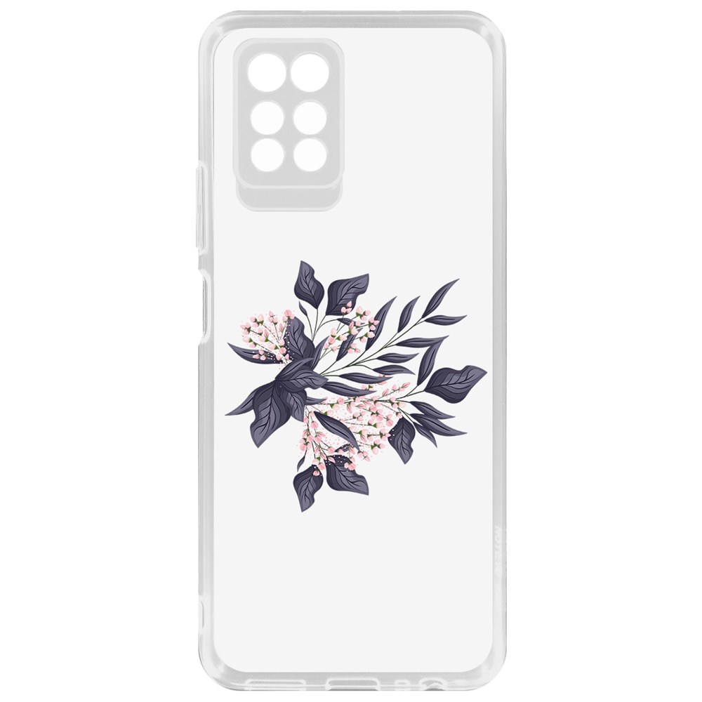 

Чехол-накладка Krutoff Clear Case Розовые бутоны для Infinix Note 10 Pro, Прозрачный
