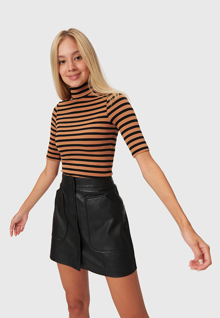 

Лонгслив женский Modis M211W00041Y512F68 коричневый XS, M211W00041