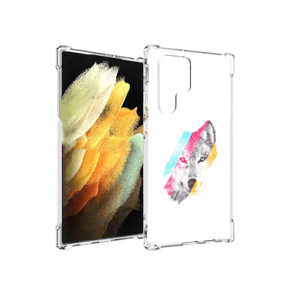 

Чехол MyPads Tocco для Samsung Galaxy S22 Ultra волк градиент (PT172602.555.268), Прозрачный, Tocco
