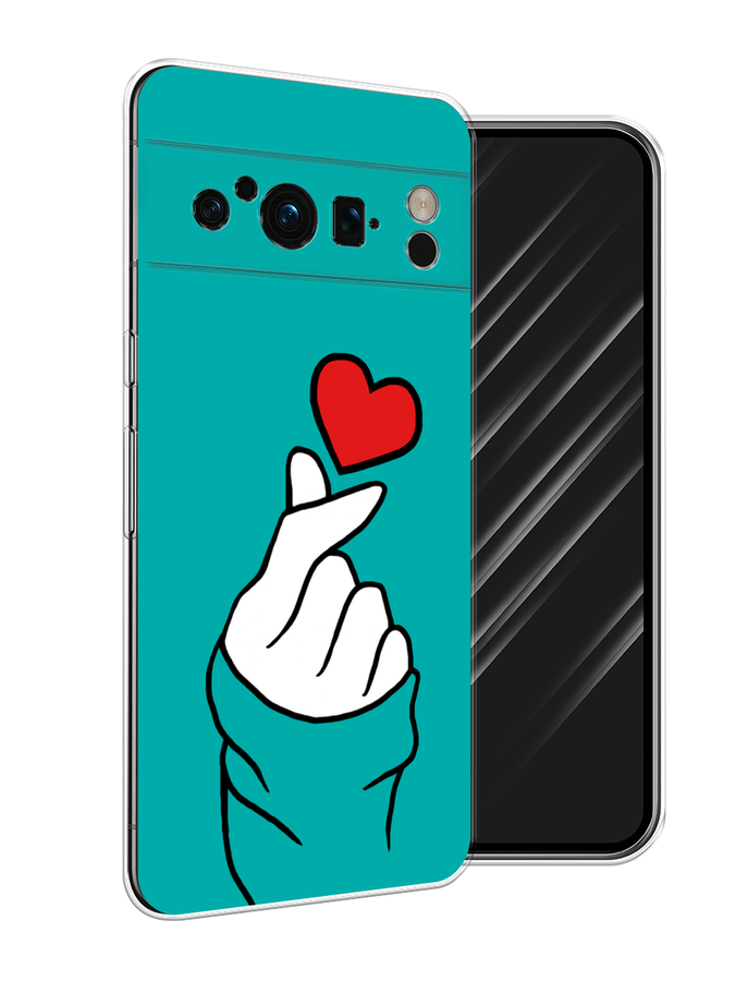 

Чехол Awog на Google Pixel 8 Pro "Маленькое сердечко", Голубой;белый;красный, 271650-7
