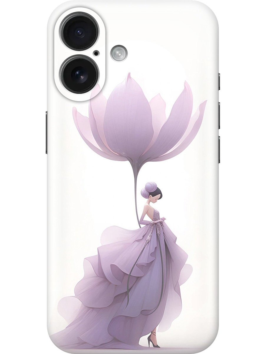 

Силиконовый чехол на Apple iPhone 16 с принтом "Цветочная девушка", Прозрачный;белый;фиолетовый, 785196522