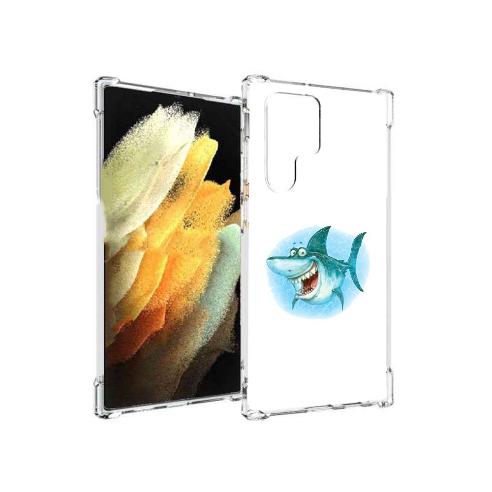 

Чехол MyPads Tocco для Samsung Galaxy S22 Ultra веселая акула (PT172602.555.261), Прозрачный, Tocco