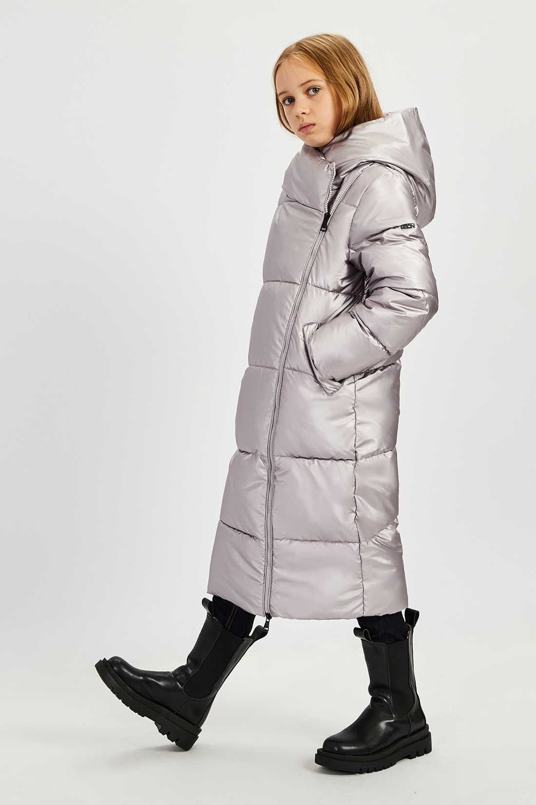 Пальто детское Baon BK041809 цвет серебристый, размер 152