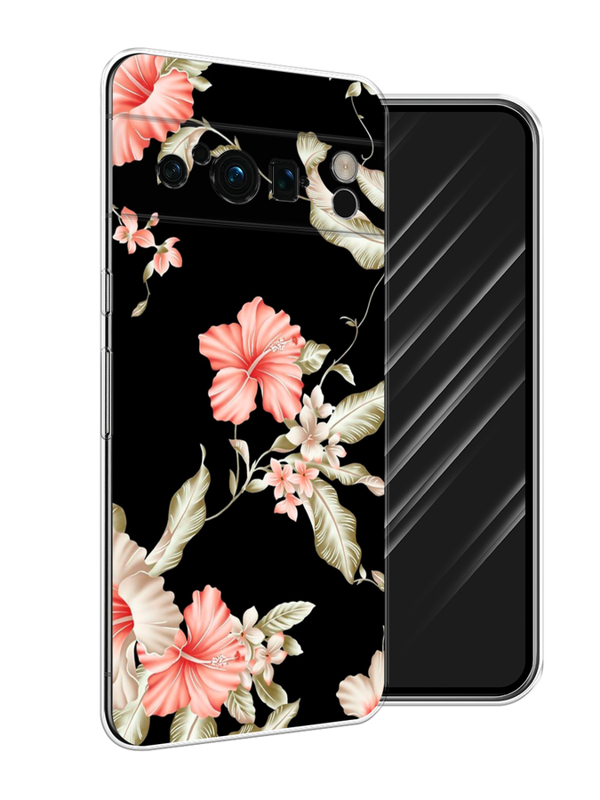 

Чехол Awog на Google Pixel 8 Pro "Цветы на черном", Черный;розовый, 271650-8