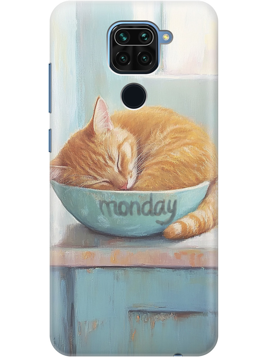 

Силиконовый чехол на Xiaomi Redmi Note 9 с принтом "Понедельник", Прозрачный;голубой;желтый, 723101312