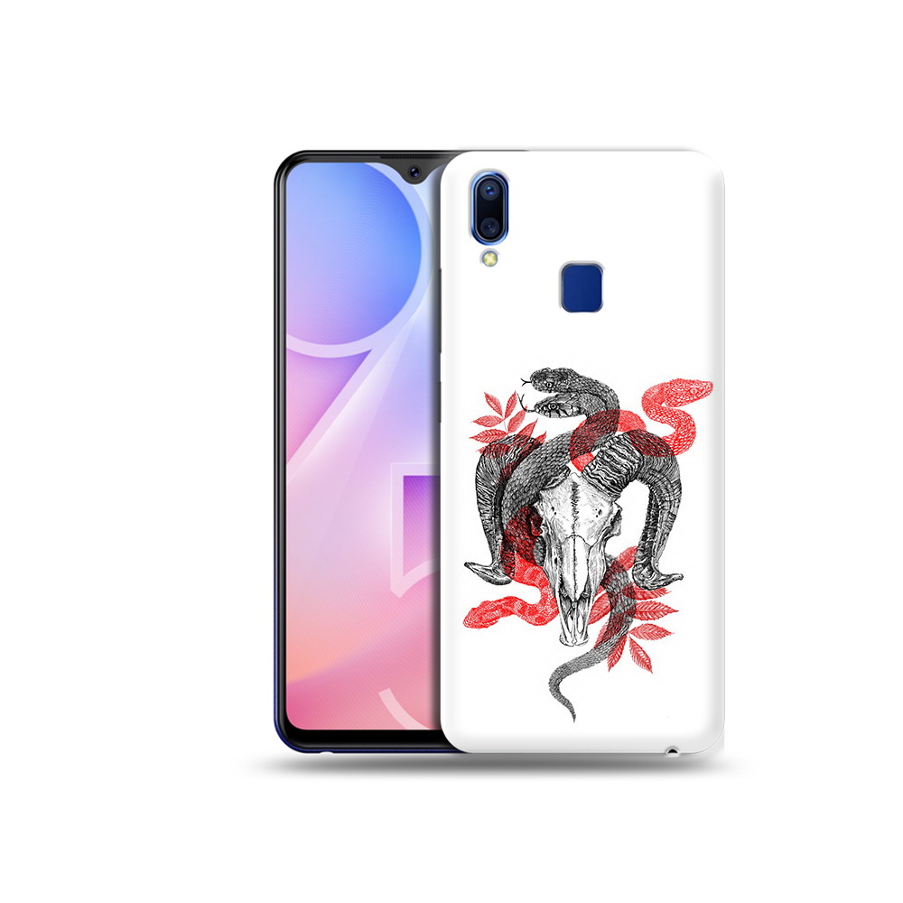 

Чехол MyPads Tocco для Vivo Y95 змея в черепе рисунок (PT122996.436.365), Прозрачный, Tocco