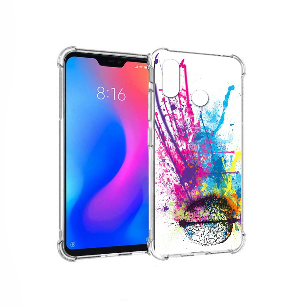 

Чехол MyPads Tocco для Xiaomi Redmi 6 Pro яркий красочный мозг (PT113887.306.710), Прозрачный, Tocco