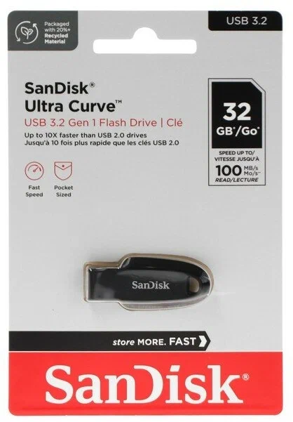 Флешка SanDisk Ultra Curve 32 ГБ черный (9891472)