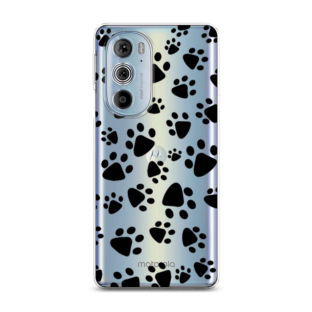 

Чехол Awog на Motorola Edge 30 Pro "Лапки черные", Разноцветный, 243350-2