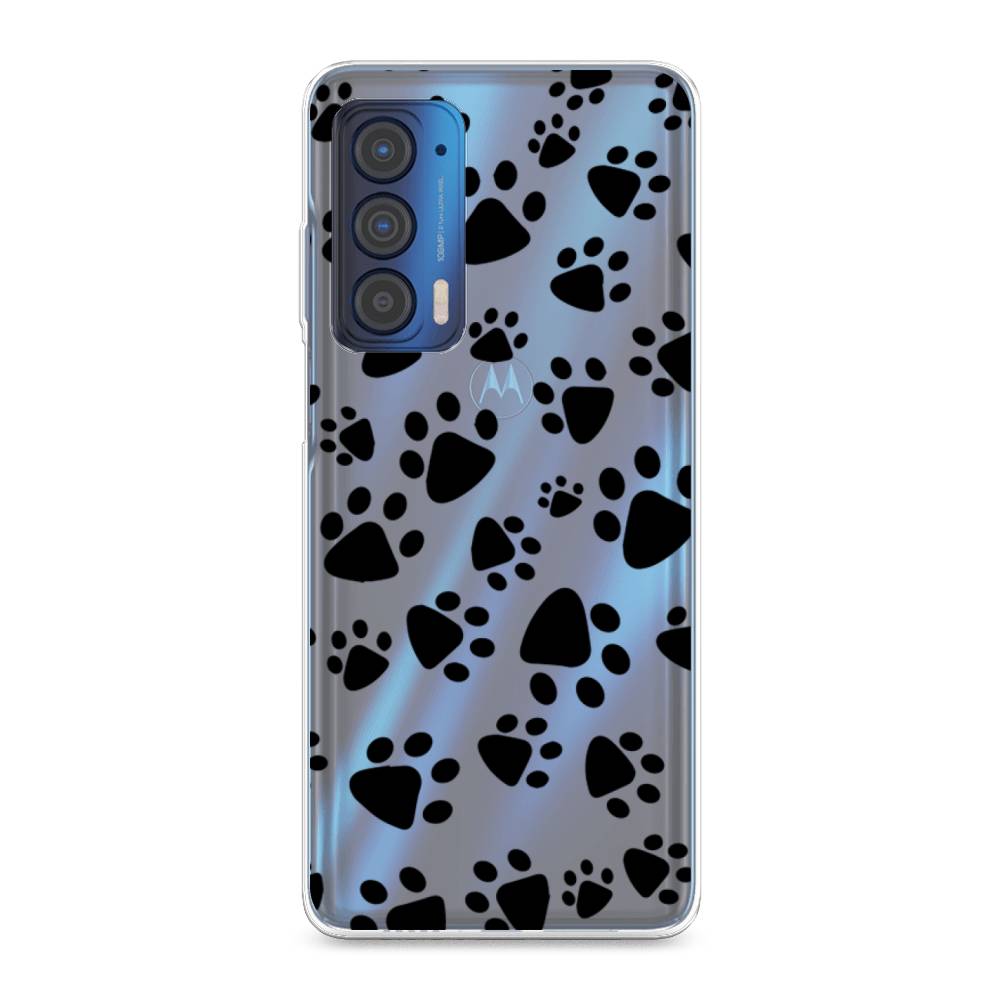 

Чехол Awog на Motorola Edge (2021) "Лапки черные", Разноцветный, 242950-2