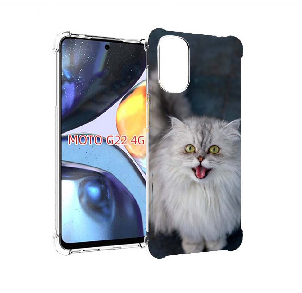

Чехол MyPads порода кошки британская длинная для Motorola Moto G22 4G, Прозрачный, Tocco