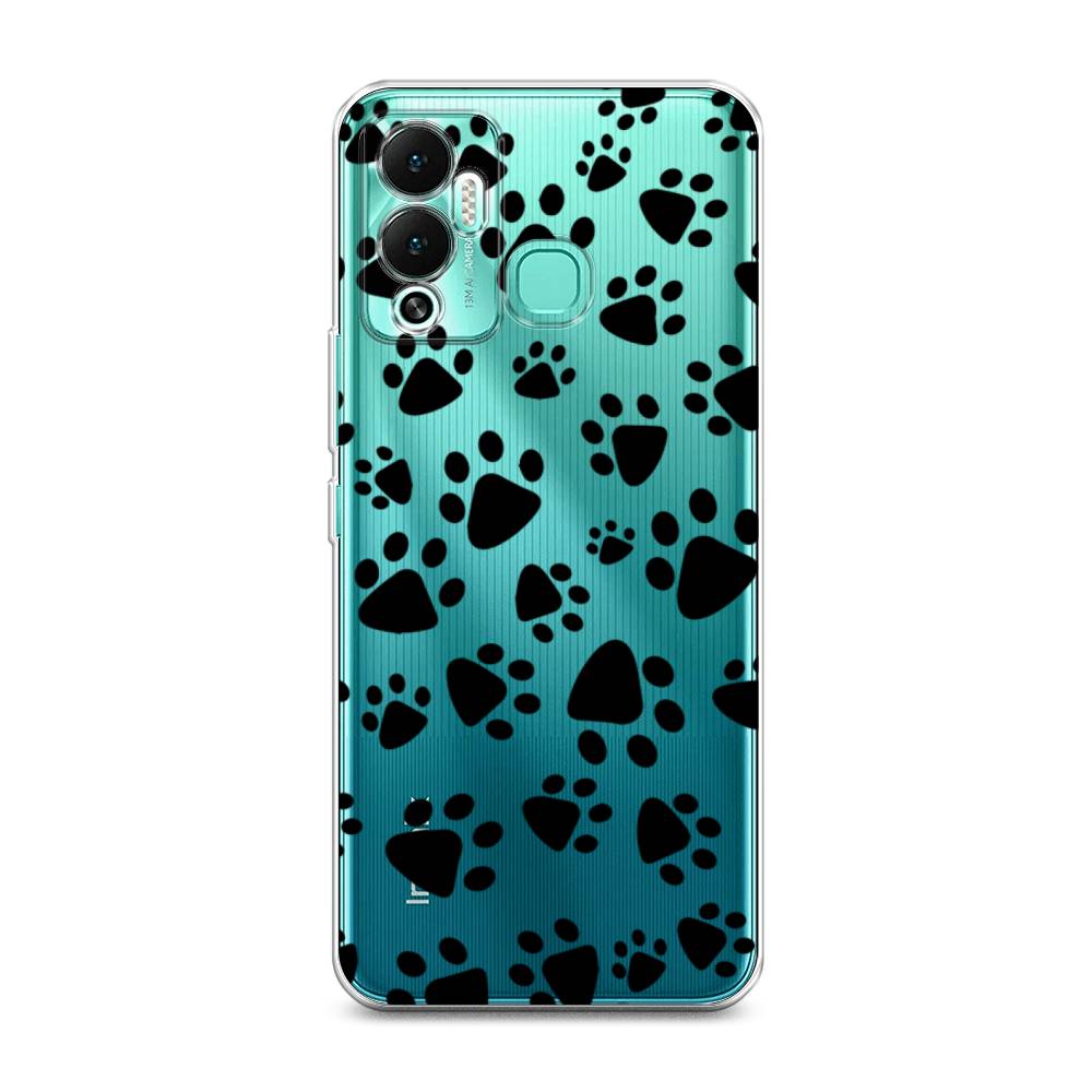 

Чехол Awog на Infinix Hot 12 Play "Лапки черные", Разноцветный, 3101750-2