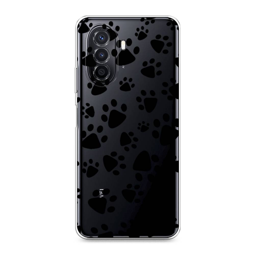 

Чехол Awog на Huawei Nova Y70 "Лапки черные", Разноцветный, 6109150-2