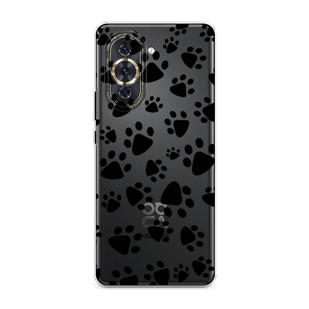 

Чехол Awog на Huawei Nova 10 Pro "Лапки черные", Разноцветный, 6109050-2