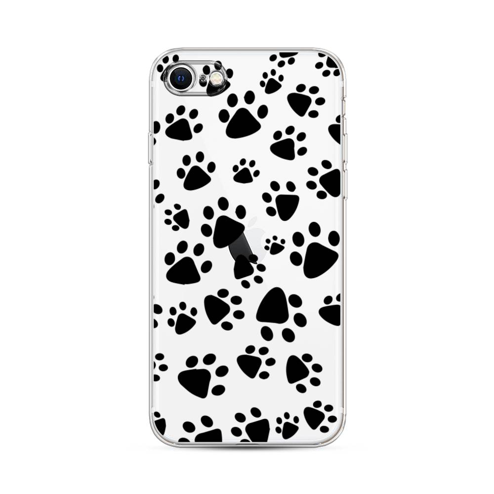 

Чехол Awog на Apple iPhone SE 2020 / Айфон SE 2020 "Лапки черные", Разноцветный, 12450-2