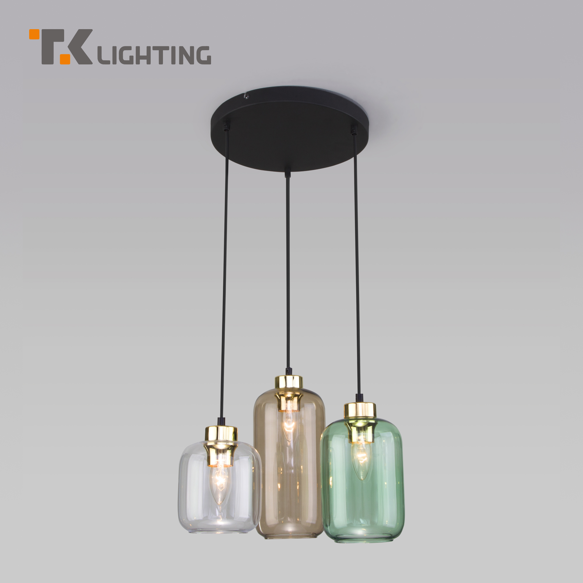 

Подвесной светильник с 3 стеклянными плафонами TK Lighting 3325 Marco Green E27
