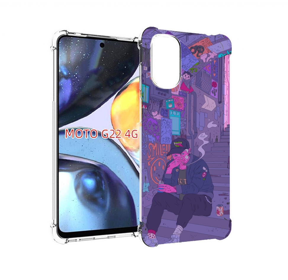 

Чехол MyPads парень в подъезде мультик для Motorola Moto G22 4G, Прозрачный, Tocco