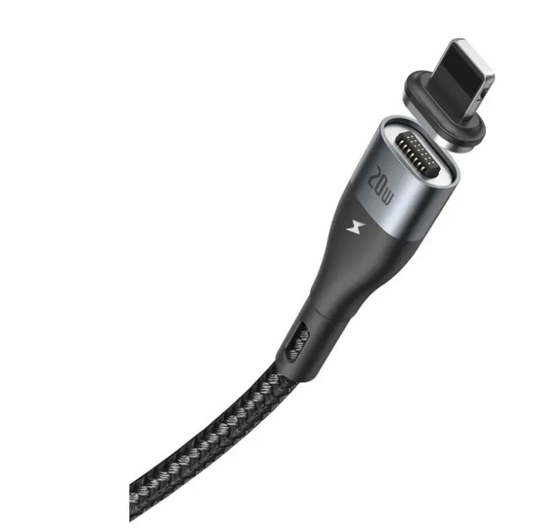 

Кабель Baseus магнитный USB Type C - Lightning 20W, 2.4А, 1 м, черный (CALXC-01)