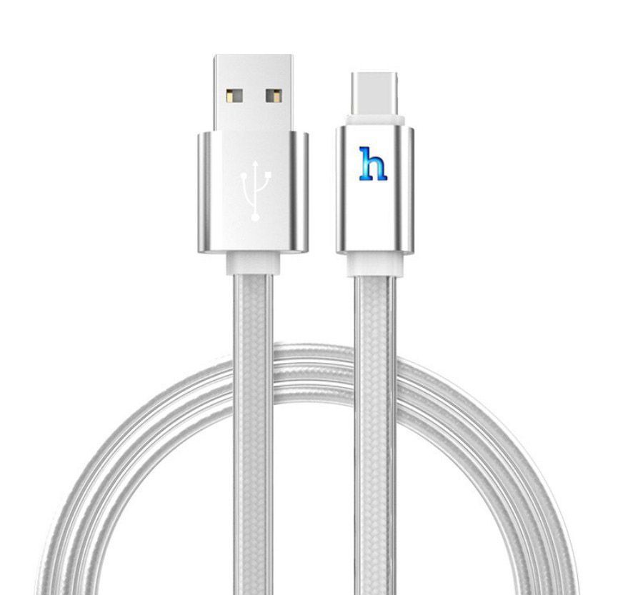 

Кабель Hoco UPL12 Plus (USB) на (Type-C) Jelly Braided Charging 120см 3.0A (серебристый)