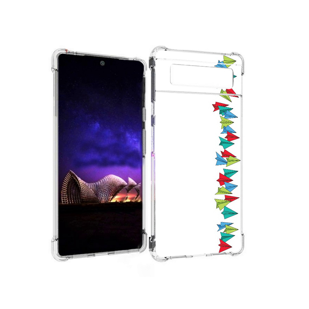 

Чехол MyPads Tocco для Google Pixel 6 самолетики из листочков, Прозрачный, Tocco