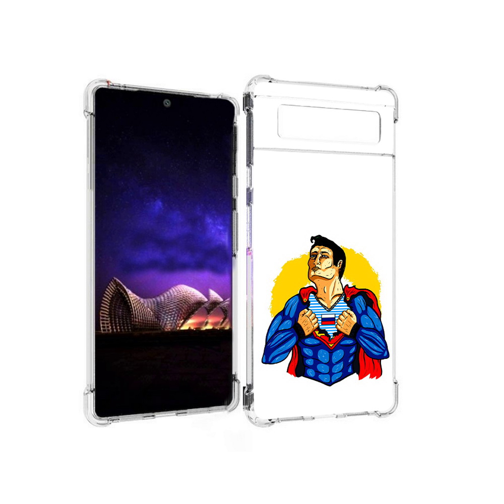 

Чехол MyPads Tocco для Google Pixel 6 русский супермен, Прозрачный, Tocco