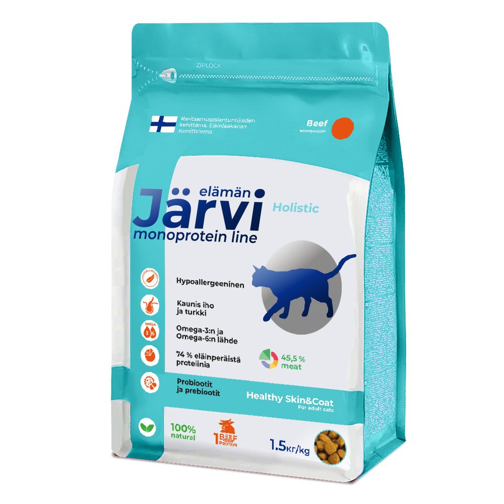 

Сухой корм Jarvi с говядиной для здоровой кожи и красивой шерсти кошек 1,5 кг