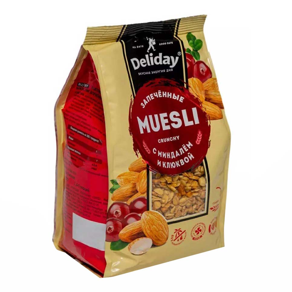 

Мюсли Deliday запеченные с миндалем и клюквой 300 г