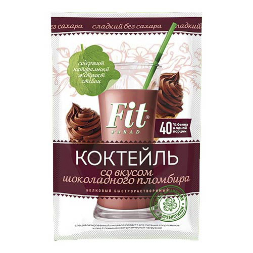 фото Коктейль fit parad белковый с l-карнитином со вкусом шоколадного пломбира 30 г