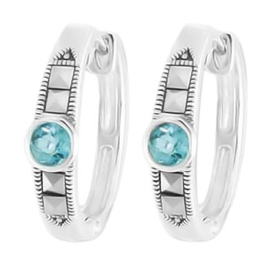 

Серьги из серебра с топазом/марказитом Марказит HE965-topaz-mr, HE965-topaz-mr