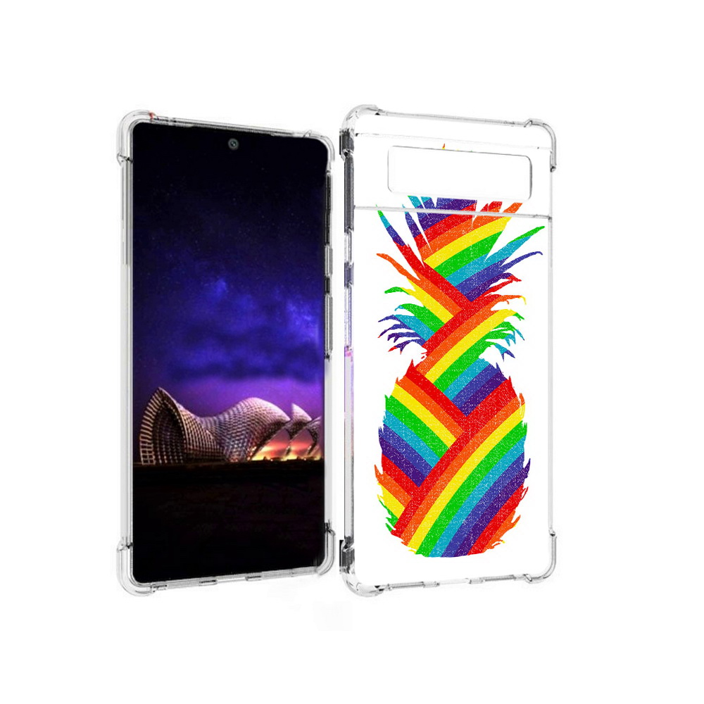 

Чехол MyPads Tocco для Google Pixel 6 радужный ананас, Прозрачный, Tocco