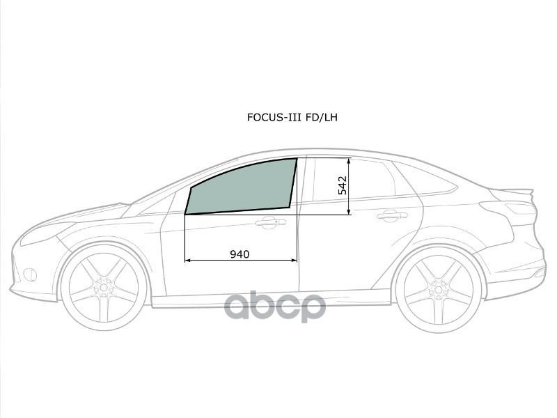 Стекло Переднее Левое Опускное Ford Focus Iii 4/5D Hbk 11-19 Xyg Арт. Focus-Iii Fd/Lh