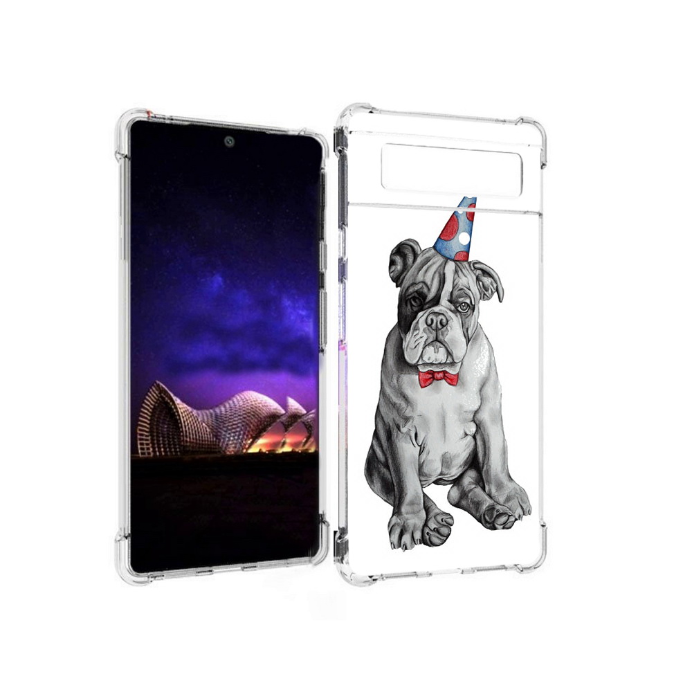 

Чехол MyPads Tocco для Google Pixel 6 праздничный щенок, Прозрачный, Tocco