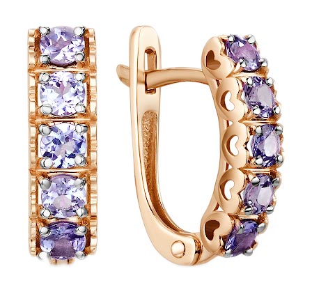 

Серьги из красного золота с танзанитом Империал S1216-108, S1216-108